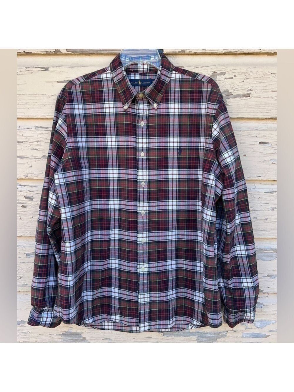 Ralph Lauren Men's Polo Plaid Career Classic Work Wear Button-Down Shirt XL
